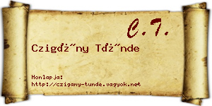 Czigány Tünde névjegykártya